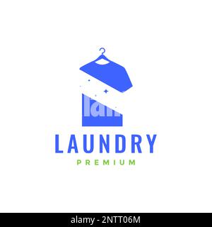 Männerbekleidung saubere Wäsche glänzt Logo Design Vektorsymbol Illustration Stock Vektor