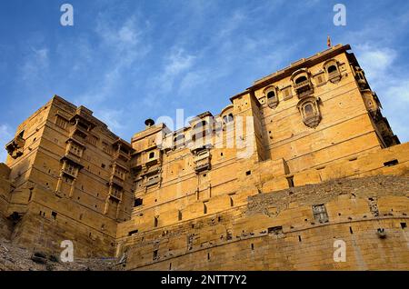 Raj Mahal (Königlicher Palast), im Inneren der Festung, Jaisalmer, Rajasthan, Indien Stockfoto