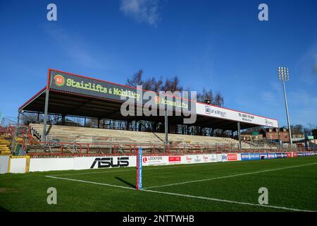 Wakefield, England - 15. Januar 2023 - Bauarbeiten am Be Well Stadion, Wakefield. Rugby League Reece Lyne Testimonal Match Wakefield Trinity Halifax Panthers im Be Well Support Stadium, Wakefield, Großbritannien - Stockfoto