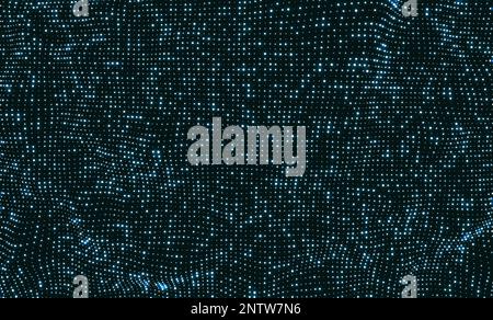 Array mit dynamischen Partikeln. 3d-futuristische Technologie Stil. Zusammenfassung Hintergrund. Textur. Leuchtende Punkte. Vector Illustration. Stock Vektor