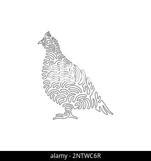 Eine einzige Strichzeichnung von stumpfen Moorhuhn abstrakte Kunst. Durchgehende Linie Zeichnen eines grafischen Designvektors Darstellung eines wunderschönen Moorhuhns für Symbol, Symbol Stock Vektor