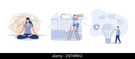 Stressmanagement, Karriereplanung, Business Intelligence, flacher Vektor, moderne Illustration Stock Vektor