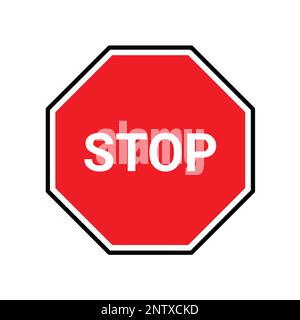 Stoppschild auf weißem Hintergrund. vektordarstellung. Stock Vektor