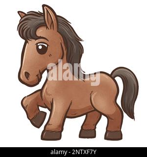 Vektordarstellung eines braunen Pferdes in Cartoon Stock Vektor