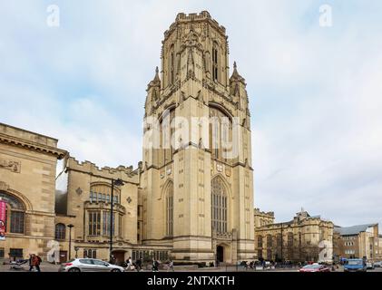 Bristol University Wills Memorial Building, Bristol, Großbritannien Stockfoto