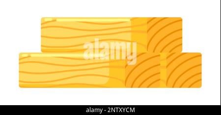 Holzbalken für Bauzwecke. Industrieprodukt für Bau und Renovierung. Objekt für Werkstatt und Lager. Stock Vektor