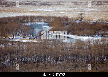 Feuchtgebiete aus Hosooka Sicht, Kushiro Shitsugen Nationalpark, Hokkaido, Japan Stockfoto