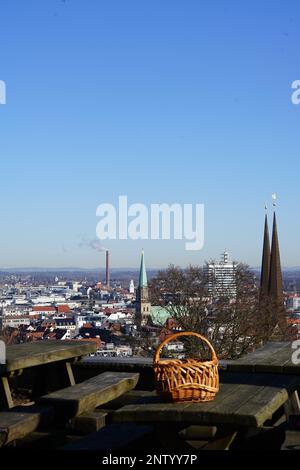 Picknick in einer Stadt wie Bielefeld Stockfoto