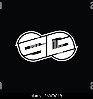 SG-Logo Monogramm abstrakte unendliche Form halbrunde Vektorbilder Designvorlage Stockfoto