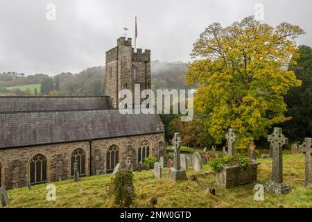 Church All Saints in Dulverton im Barle Valley, Exmoor National Park, Somerset, England. Stockfoto