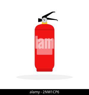 Symbol für Feuerlöscher. Rotes Symbol für Feuerlöscher. Vektordarstellung. Feuerwehrausrüstung Stock Vektor