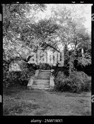 Benton, Loudoun County, Virginia. Carnegie Survey of the Architecture of the South (Carnegie-Umfrage zur Architektur des Südens). United States Virginia Loudoun County, Treppen, Steinarbeiten, Gärten. Stockfoto