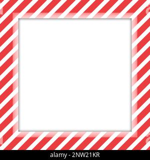 Rot gestreifter weißer Rahmen mit leerem Platz für Text und Bild. Stockfoto