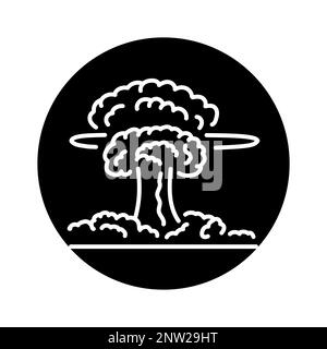 Symbol für die schwarze Linie einer nuklearen Explosion. Piktogramm für Webseite, mobile App, Werbeaktion. Stock Vektor