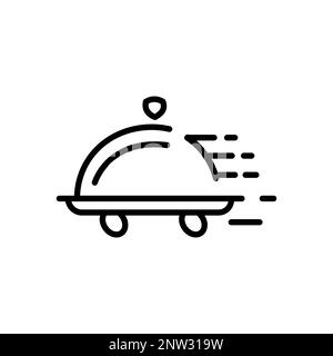 Food Delivery – modernes Logo-Symbol. Illustration eines Restaurants und Cafés mit Firmenlogo. Stock Vektor