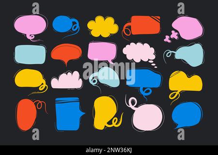 Satz von Sprechblasen in verschiedenen Formen und Größen. Stock Vektor