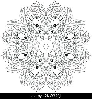 Hand gezeichnet zentangle kreisförmiges Ornament für Färbung Seite. Stock Vektor