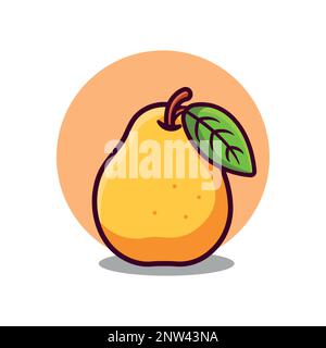 Cartoon-Vektordarstellung mit Birnenfrucht. Stock Vektor