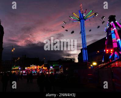 Derby City Messe auf dem Marktplatz Februar 2023 Stockfoto