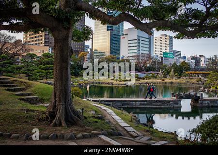 Kyu-Shiba-Rikyu Garten, Tokyo, Japan Stockfoto