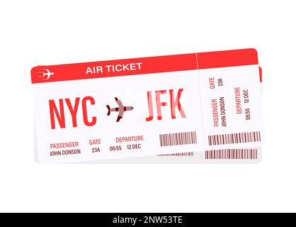 Flugticket. Ticket-Vorlage für die Reisekarte Stock Vektor