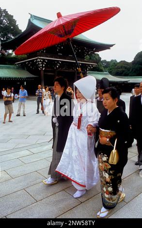 Heiligtum der Meiji Jingu.Traditional Hochzeit. Tokyo City, Japan, Asien Stockfoto