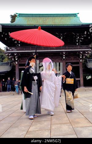 Heiligtum der Meiji Jingu.Traditional Hochzeit, Tokio, Japan, Asien Stockfoto