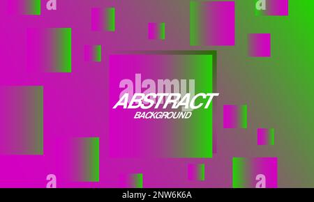 Violetter und grüner Farbverlauf abstrakt modernen, geometrischen, quadratischen Hintergrund Stock Vektor
