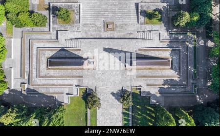 Drohnenbilder aus Treptower Park, Berlin, Deutschland. Stockfoto