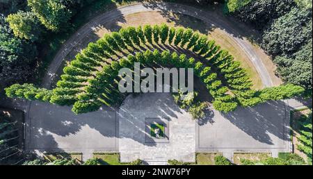 Drohnenbilder aus Treptower Park, Berlin, Deutschland. Stockfoto