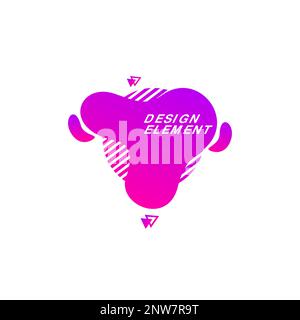 Flüssige grafische Form Elementhintergrund oder flüssiger Gradient abstraktes geometrisches, modernes Splash-Halbton-Wellenset für Textkopien, Idee Stock Vektor