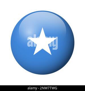 Somalia-Flagge – glänzendes Kreisschild. Vektorsymbol. Stock Vektor