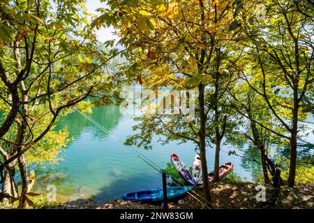 Verschiedene Ausblicke auf Sattal Lake, Uttarakhand Stockfoto