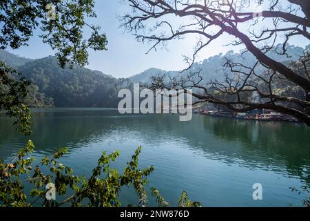 Verschiedene Ausblicke auf Sattal Lake, Uttarakhand Stockfoto