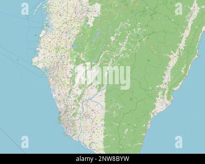 Kaohsiung, Sondergemeinde Taiwan. Straßenkarte Öffnen Stockfoto