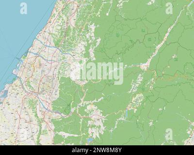 Taichung, Sondergemeinde Taiwan. Straßenkarte Öffnen Stockfoto