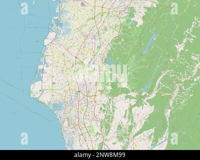 Tainan, Sondergemeinde Taiwan. Straßenkarte Öffnen Stockfoto