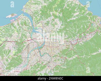 Taipei, Sondergemeinde Taiwan. Straßenkarte Öffnen Stockfoto