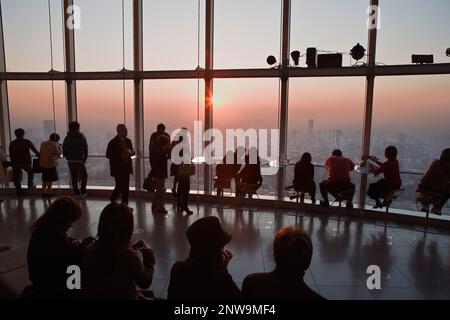 Skyline von Tokyo. Wie gesehen von Mori Tower (Tokyo City View) in Roppongi Hills.Visitors.Tokyo Stadt, Japan, Asien Stockfoto