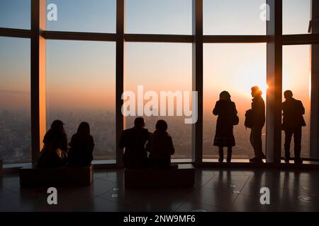 Skyline von Tokyo. Wie gesehen von Mori Tower (Tokyo City View) in Roppongi Hills.Visitors.Tokyo Stadt, Japan, Asien Stockfoto