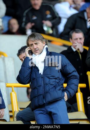 Roberto Mancini aus Manchester City - Wolverhampton Wanderers / Swansea 22/10/2011 Stockfoto