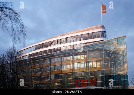 BERLIN, Deutschland 1-26-2021 Konrad Adenauer House, Hauptsitz der Christdemokratischen Union Deutschland (GER: CDU) Stockfoto