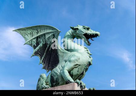 Drachenbrücke, Ljubljana, Slowenien Stockfoto