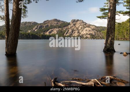 Vue sur le lac de l'Ospédale en Corse Stockfoto