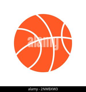 Flache Orange Basketball-Symbol-Vektordarstellung Stock Vektor