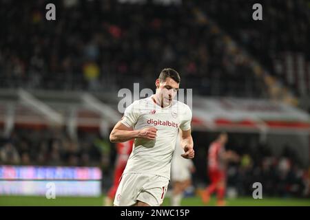 Cremona, Italien. 28/02/2023, Andrea Belotti von AS Roma während des Fußballspiels der Italienischen Serie A zwischen den USA Cremonese ALS Roma am 28. Februar 2023 im Stadion Giovanni Zini in Cremona, Italien. Foto: Tiziano Ballabio Stockfoto