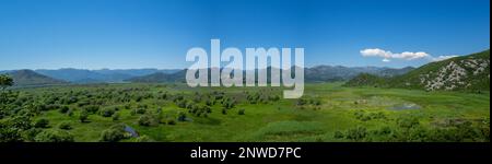 Skadarsee von der Klosterinsel Kom, Montenegro aus gesehen Stockfoto