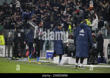 Turin, Italien. 28. Februar 2023. Während der italienischen Serie A, eines Fußballspiels zwischen dem FC Juventus und dem FC Turin, am 28. Februar 2023 im Allianz Stadium in Turin, Italien. Foto: Ndrerim Kaceli Kredit: Unabhängige Fotoagentur/Alamy Live News Stockfoto