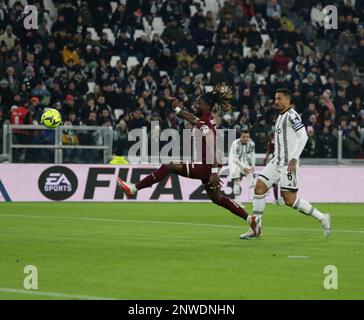 Turin, Italien. 28. Februar 2023. -T7 während der italienischen Serie A, Fußballspiel zwischen Juventus FC und Turin FC, am 28. Februar 2023 im Allianz Stadium, Turin, Italien. Foto: Ndrerim Kaceli Kredit: Unabhängige Fotoagentur/Alamy Live News Stockfoto