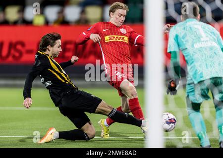 Silkeborg, Dänemark. 28. Februar 2023. Daniel Svensson (27) vom FC Nordsjaelland während des DBU-Cup-Spiels zwischen Aarhus Fremad und dem FC Nordsjaelland im JYSK Park in Silkeborg. (Foto: Gonzales Photo/Alamy Live News Stockfoto